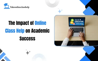 Laptop displaying online education, showing the impact of online class help on academic success